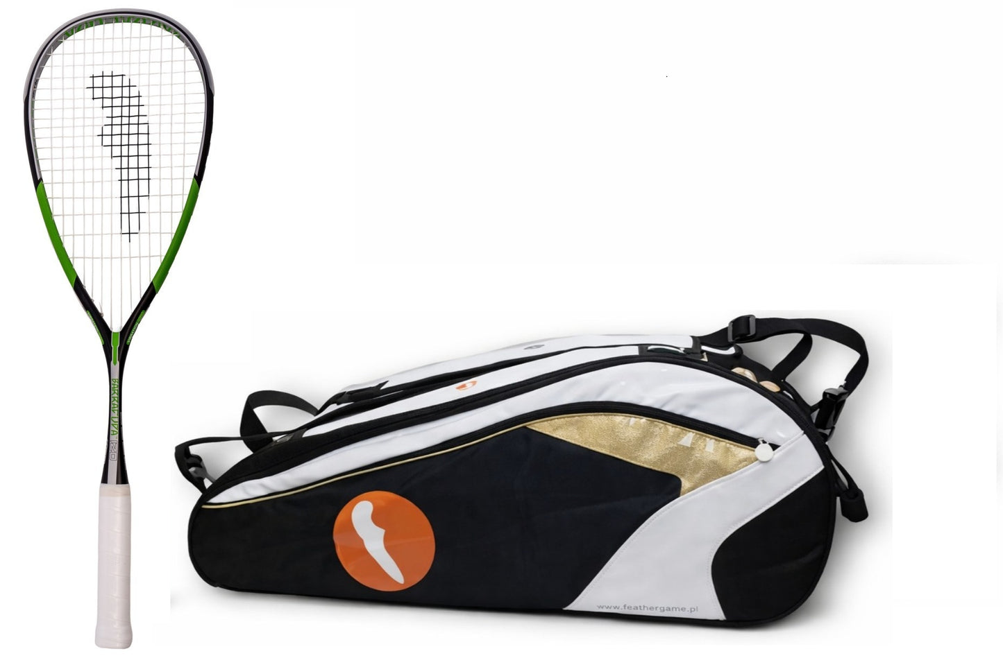 Zestaw Feather - Heavy Barracuda 120, rakieta do squasha + torba Triple Bag Big